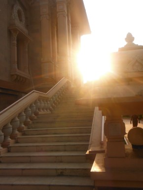Sun set in the temple